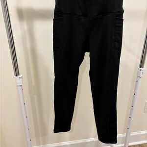 Black High-Waisted Fleece Leggings